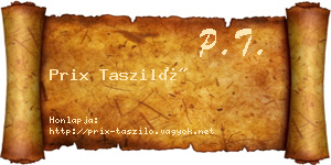 Prix Tasziló névjegykártya